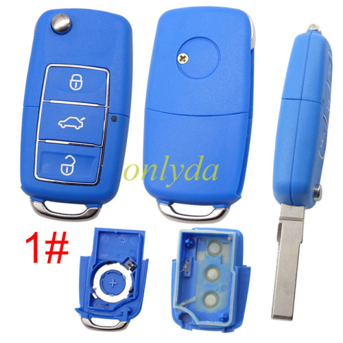 For  VW 3 button remote key shell with blade with badge  , pls choose color