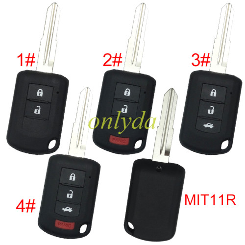 For Mitsubishi  upgrade remote key blank with MIT11R blade without badge , pls choose button model