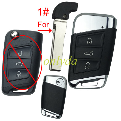 For VW 3 button modified remote key blank with  blade ， pls choose blade .