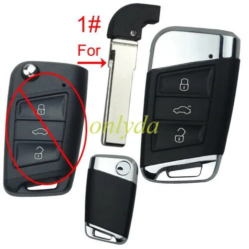 For VW 3 button modified remote key blank with  blade ， pls choose blade .