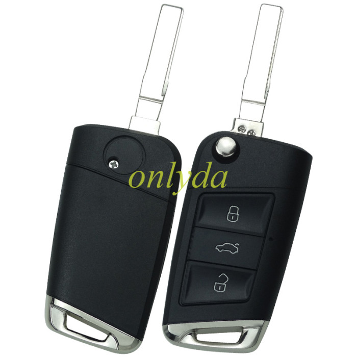For  VW 3 button remote key shell with badge