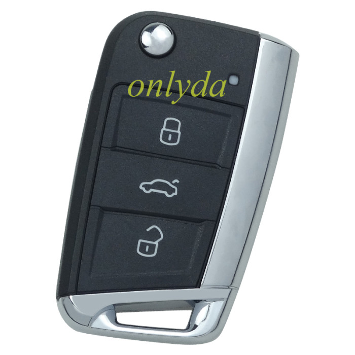 For  VW Gof7 3 button remote key shell with blade 1#HU66  2#HU162T ,Pls choose blade model