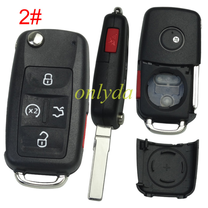 For  VW  4/4+1 button remote  key shell with badge , pls choose buttn model