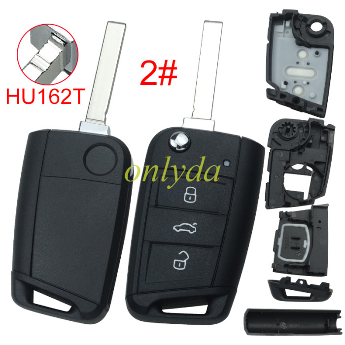 For  VW 3 button flip remote key blank with HU66/HU162T blade, pls choose button model
