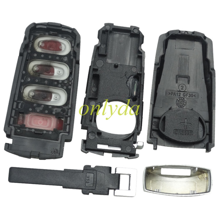For  VW Magotan 3+1 button remote key shell with  badge
