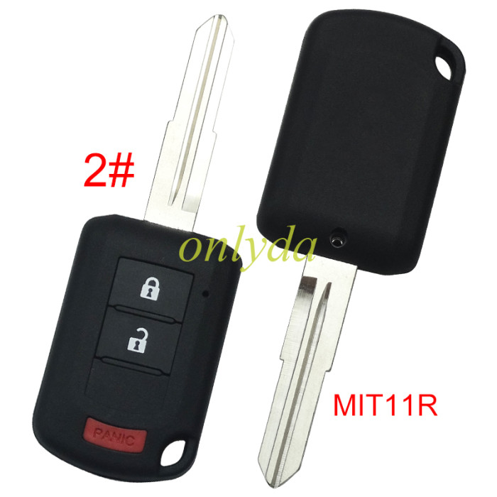 For Mitsubishi  upgrade remote key blank with MIT11R blade without badge , pls choose button model