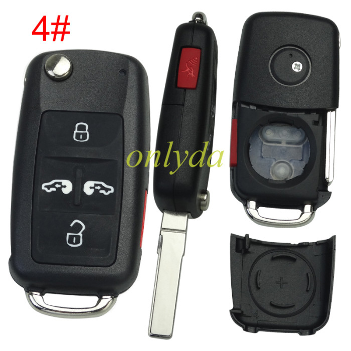For  VW  4/4+1 button remote  key shell with badge , pls choose buttn model