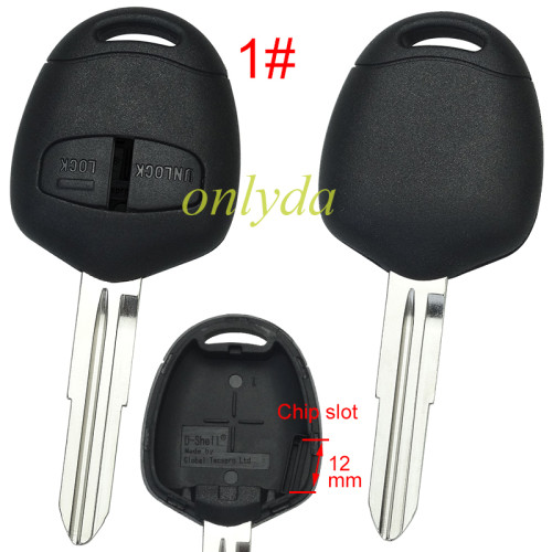 Super Stronger GTL shell  Mitsubishi upgrade 2 button key shell with left MIT8/MIT11R  blade,Pls choose blade