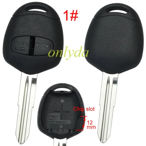 Super Stronger GTL shell  Mitsubishi upgrade 2 button key shell with left MIT8/MIT11R  blade,Pls choose blade