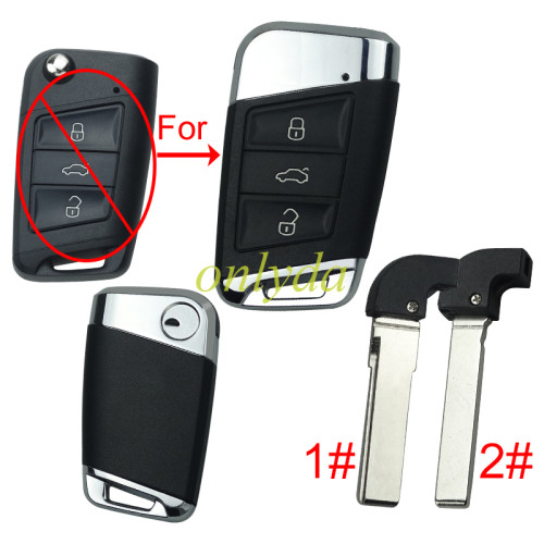 For VW 3 button modified remote key blank with  blade ， pls choose blade .
