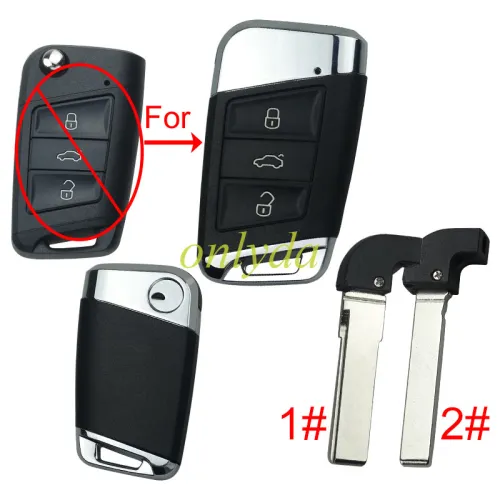 For VW 3 button modified remote key blank with  blade ， pls choose blade .