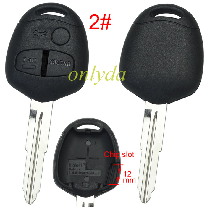 Super Stronger GTL shell  Mitsubishi upgrade 3 button key shell with left MIT8/MIT11R  blade,Pls choose blade
