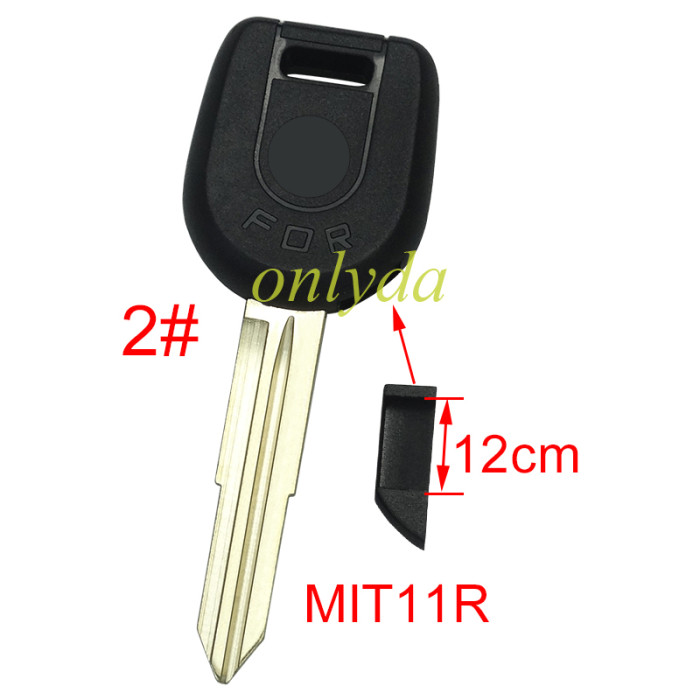 For Mitsubish transponder key blank with 1#MIT8/ 2#MIT11R  blade with badge  , pls choose blade type