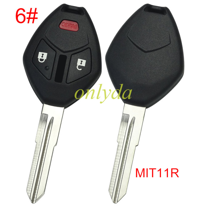 For Mitsubishi remote key shell with MIT11R/MIT8 blade Without badge , pls choose button model