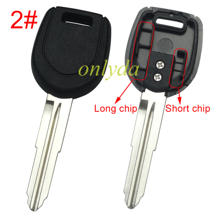 For Mitsubish transponder key blank with 1#MIT8/2#MITIIR  blade without badge (can put TPX  long chip), pls choose blade