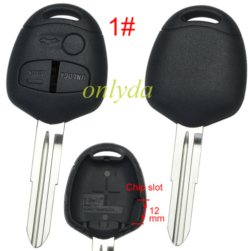 Super Stronger GTL shell  Mitsubishi upgrade 3 button key shell with left MIT8/MIT11R  blade,Pls choose blade
