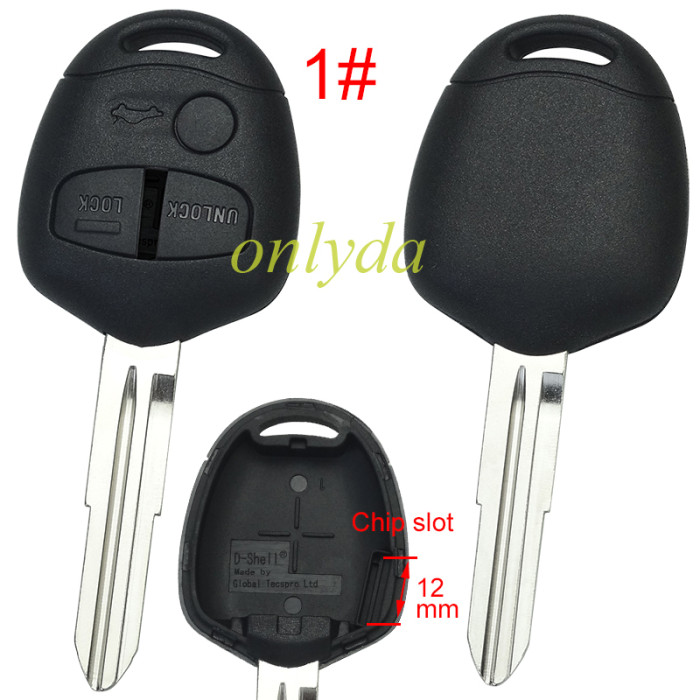 Super Stronger GTL shell  Mitsubishi upgrade 3 button key shell with left MIT8/MIT11R  blade,Pls choose blade