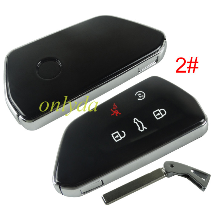 Aftermarket VW 3/5 button remote key blank with key blade with logo , pls choose button model