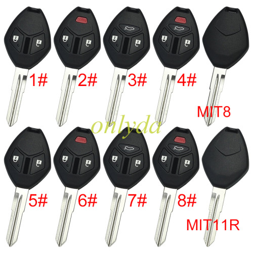 For Mitsubishi remote key shell with MIT11R blade Without badge , pls choose button model