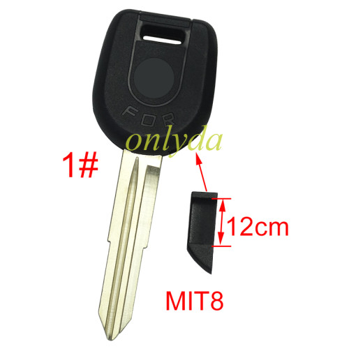 For Mitsubish transponder key blank with 1#MIT8/ 2#MIT11R  blade with badge  , pls choose blade type