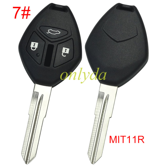 For Mitsubishi remote key shell with MIT11R/MIT8 blade Without badge , pls choose button model
