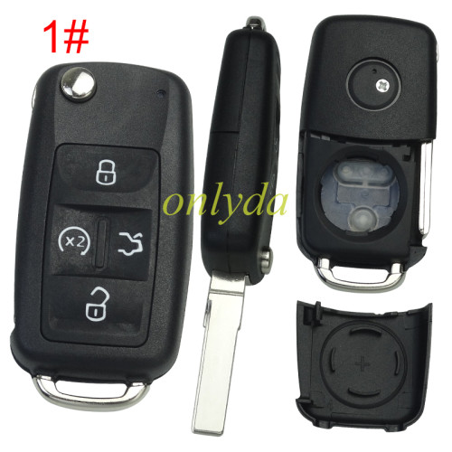 For  VW  4/4+1 button remote  key shell with badge , pls choose buttn model