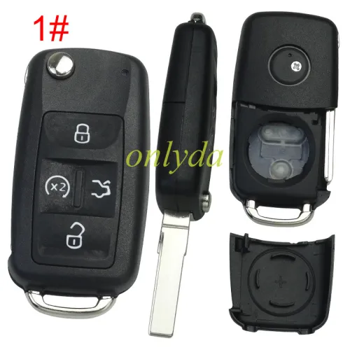 For  VW  4/4+1 button remote  key shell with badge , pls choose buttn model