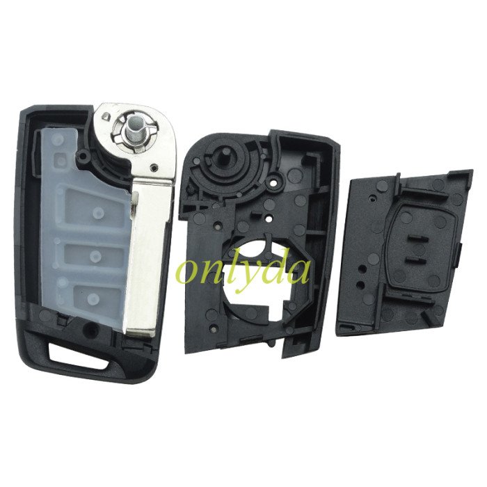 For VW 3 button flip remote key blank with HU66/HU162T blade, pls choose button model