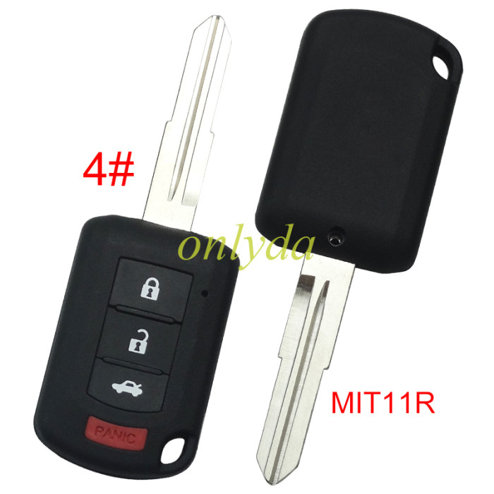 For Mitsubishi  upgrade remote key blank with MIT11R blade without badge , pls choose button model