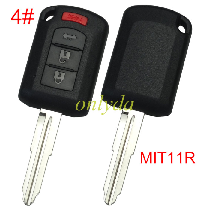 Super Stronger GTL shell  Mitsubishi upgrade   remote key blank with right MIT11R blade without badge , pls choose button model