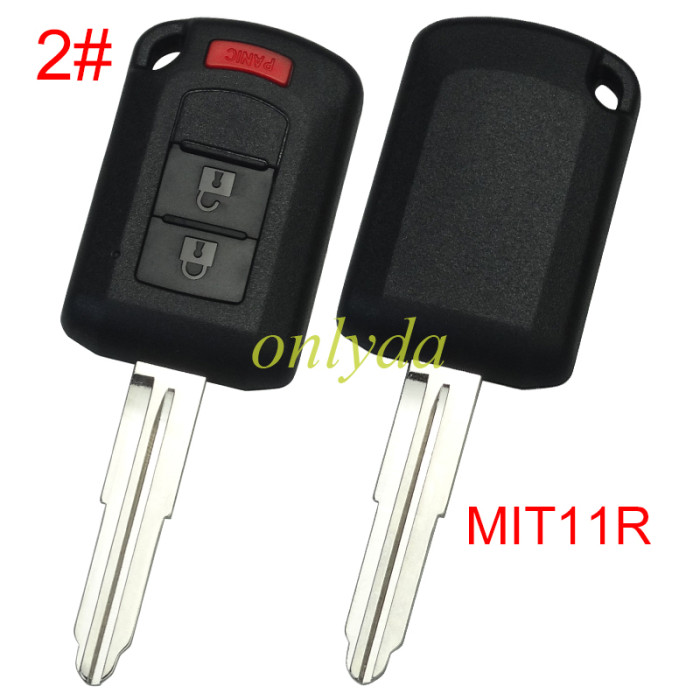 Super Stronger GTL shell  Mitsubishi upgrade   remote key blank with right MIT11R blade without badge , pls choose button model