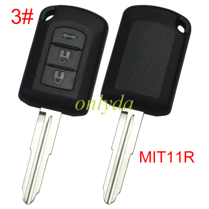 Super Stronger GTL shell  Mitsubishi upgrade   remote key blank with right MIT11R blade without badge , pls choose button model