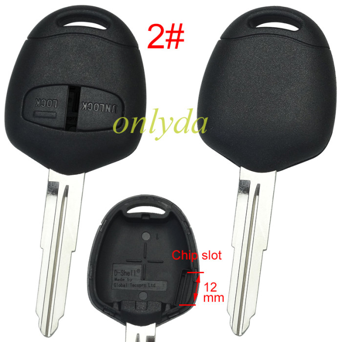 Super Stronger GTL shell  Mitsubishi upgrade 2 button key shell with left MIT8/MIT11R  blade,Pls choose blade