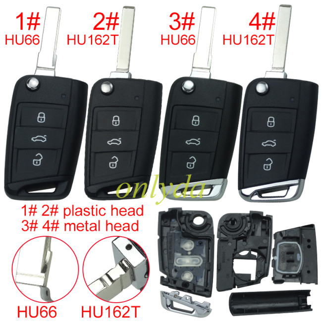 For VW Golf7 3 button remote key shell with HU66/HU162T blade, the pin hole is same as original shell  .pls choose button model