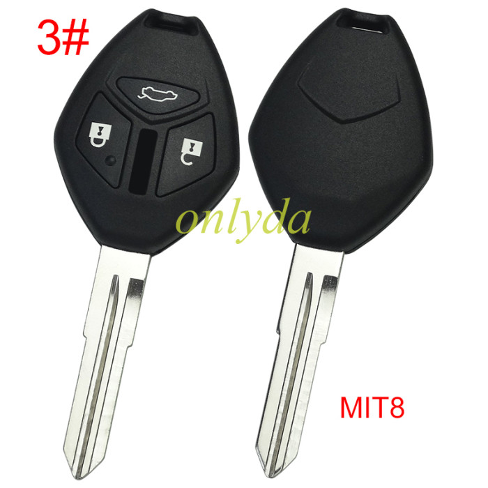 For Mitsubishi remote key shell with MIT11R/MIT8 blade Without badge , pls choose button model