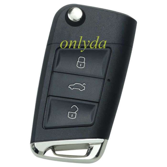 For  VW 3 button remote key shell with badge