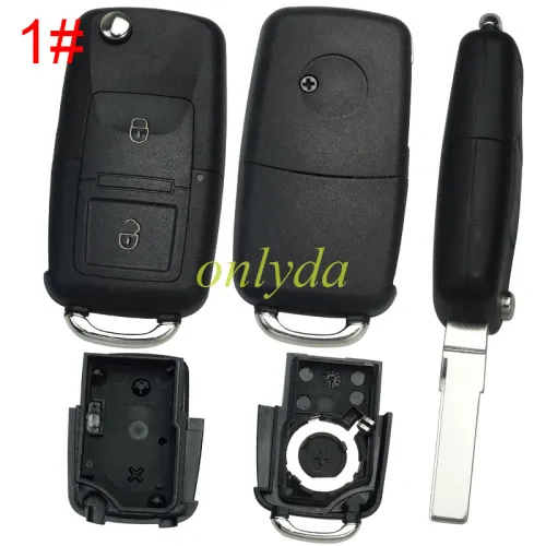 For VW  remote key blank (the key head connect face is square)， pls choose button model