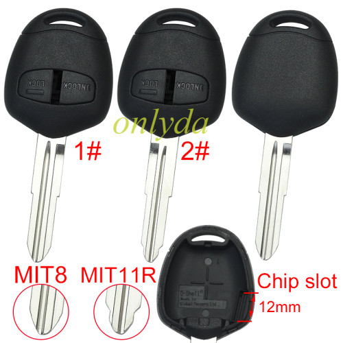 Super Stronger GTL shell  Mitsubishi upgrade 2 button key shell with left MIT8/MIT11R  blade,Pls choose blade