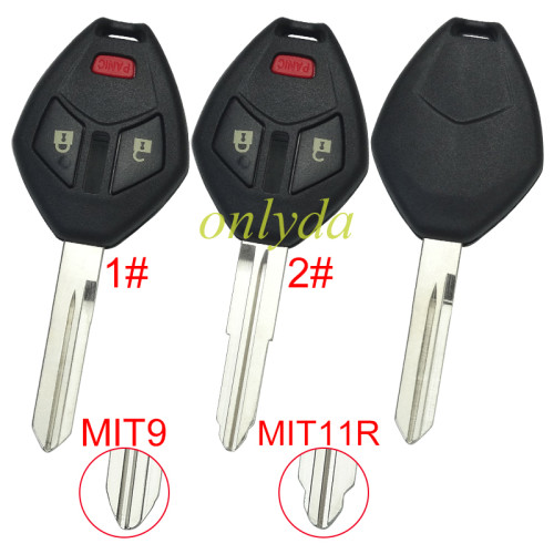 Super Stronger GTL shell  Mitsubishi upgrade 2+1 button key shell without badge, 1# MIT9 ,2#MIT11R , pls choose blade model