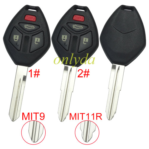 Super Stronger GTL shell  Mitsubishi upgrade 3+1 button key shell without badge, 1# MIT9 ,2#MIT11R , pls choose blade model