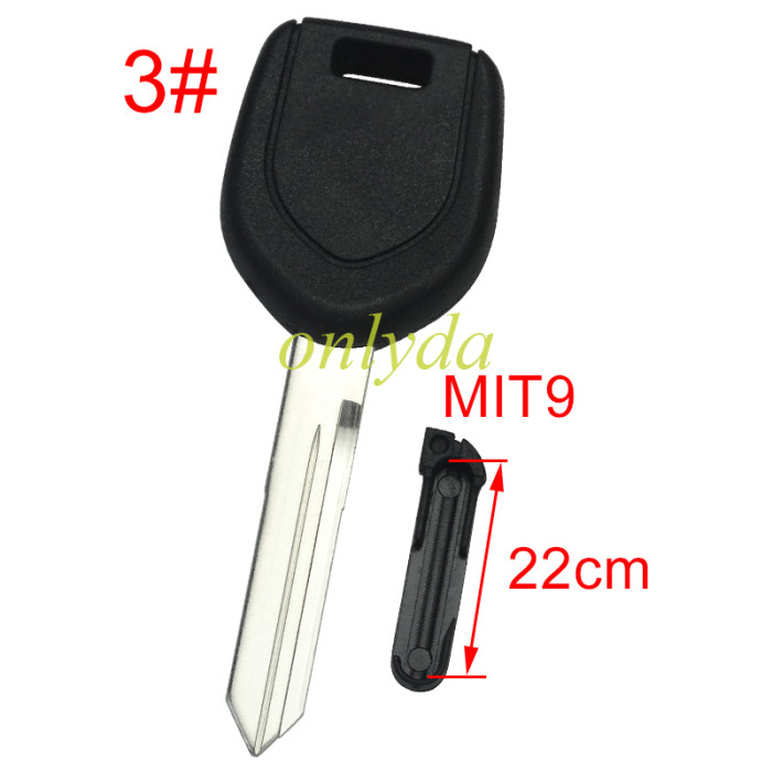 Super Stronger GTL shell  Mitsubishi transponder key blank with t  blade (can put TPX long chip），1# MIT8 ,2#MIT11R ,3# MIT9 pls choose blade model