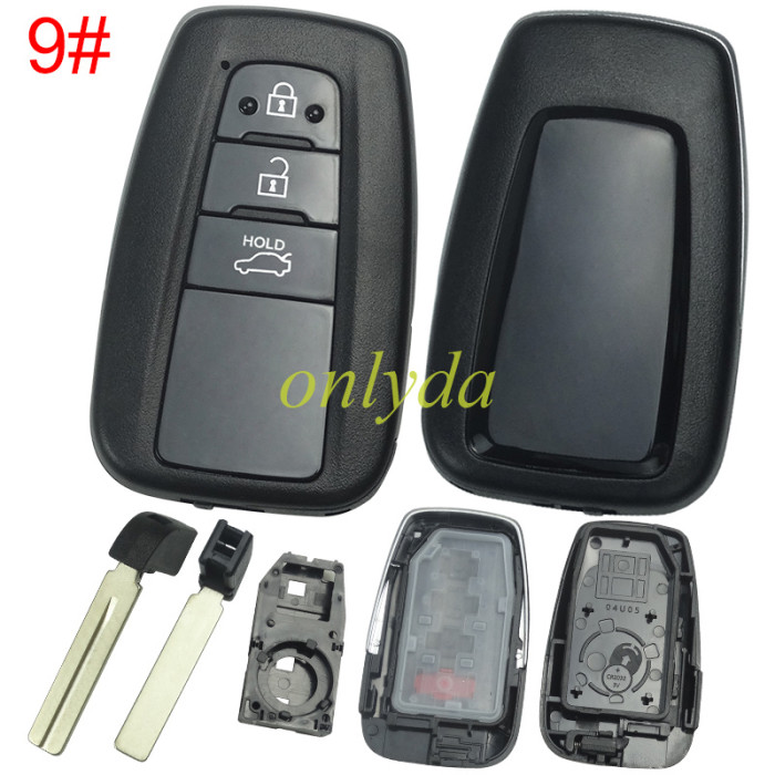 For Toyota remote key blank with blade without badge , the blade switch on the back-shell-part
