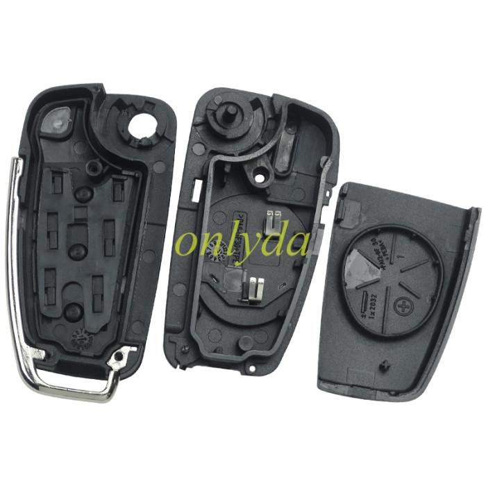 For Audi  3 button  Remote key Blank for A4 A6 Q7 with badge with HU66 blade