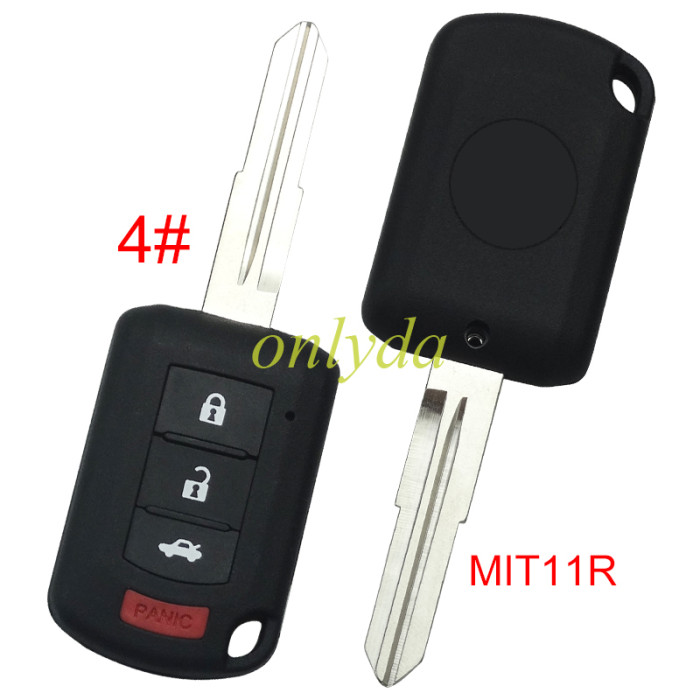 For Mitsubishi  upgrade remote key blank with MIT11R blade with badge , pls choose button model