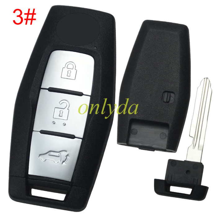 For Mitsubishi 2/2+1/3/3+1 button remote key shell with badge(please choose button )