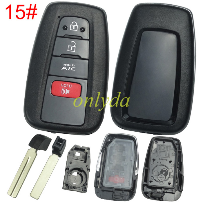 For Toyota remote key blank with blade without badge , the blade switch on the back-shell-part
