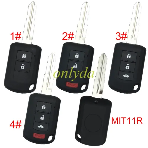 For Mitsubishi  upgrade remote key blank with MIT11R blade with badge , pls choose button model
