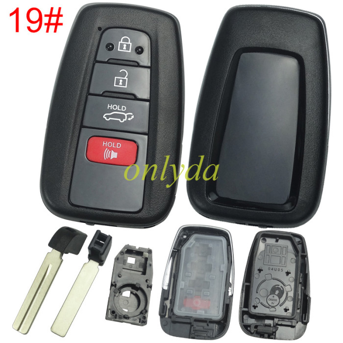 For Toyota remote key blank with blade without badge , the blade switch on the back-shell-part