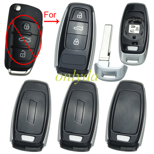 Modified for  Audi A4. A4L .A6.A6L .Q7.TT 3 button  Remote key Blank