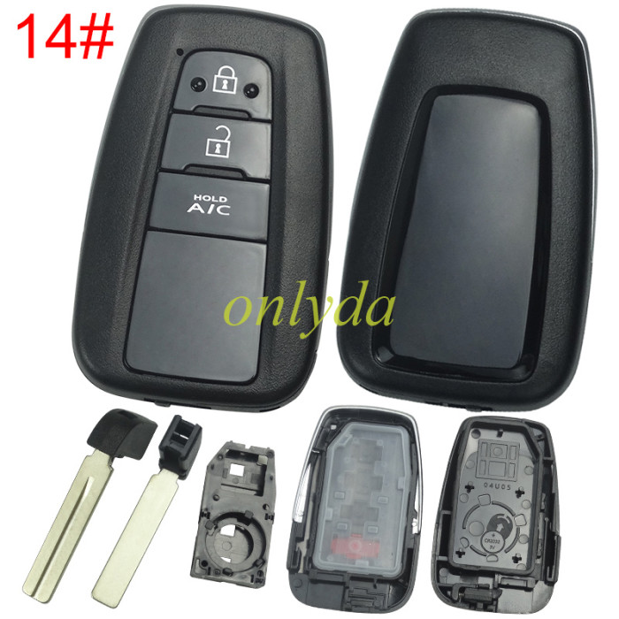 For Toyota remote key blank with blade without badge , the blade switch on the back-shell-part